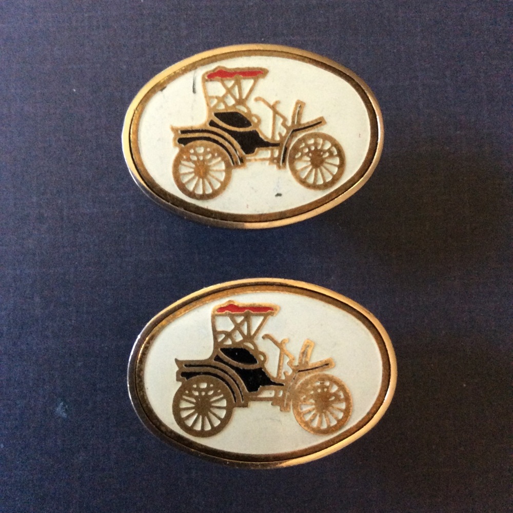 Vintage 1950s Enamel Cufflinks - Picture 2 of 10
